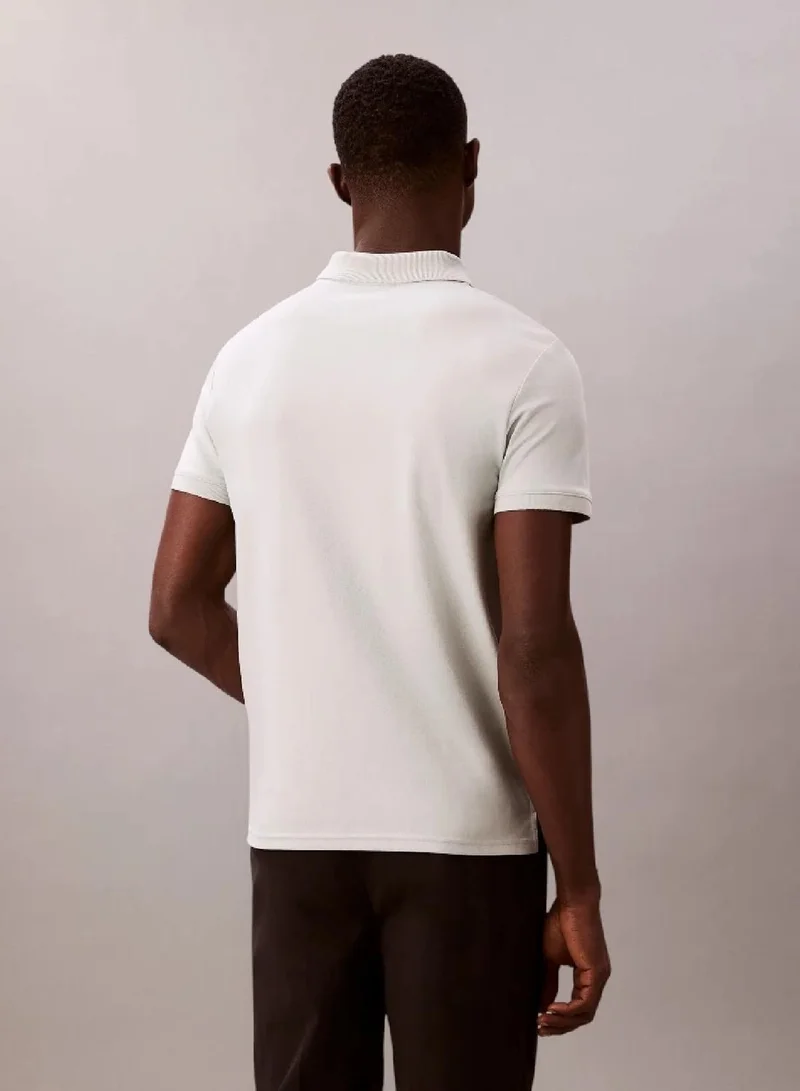 Calvin Klein Pale Meadow Supima Cotton Slim Refined Pique Polo Shirt for Men | Best Price UAE