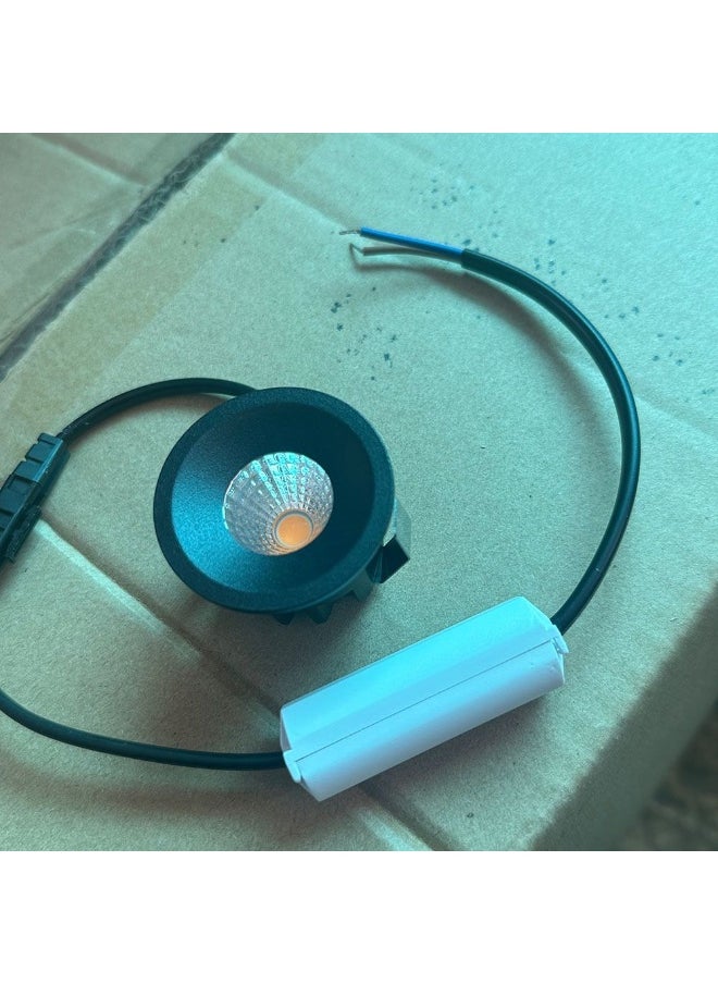 DANUBE HOME Milano 3W Mini Spot Light 6000K - Black Finish Durable Aluminium Energy-Efficient Interior Lights 6000K Color Temperature Indoor Lighting For Home & Office - 8X8X4Cm 