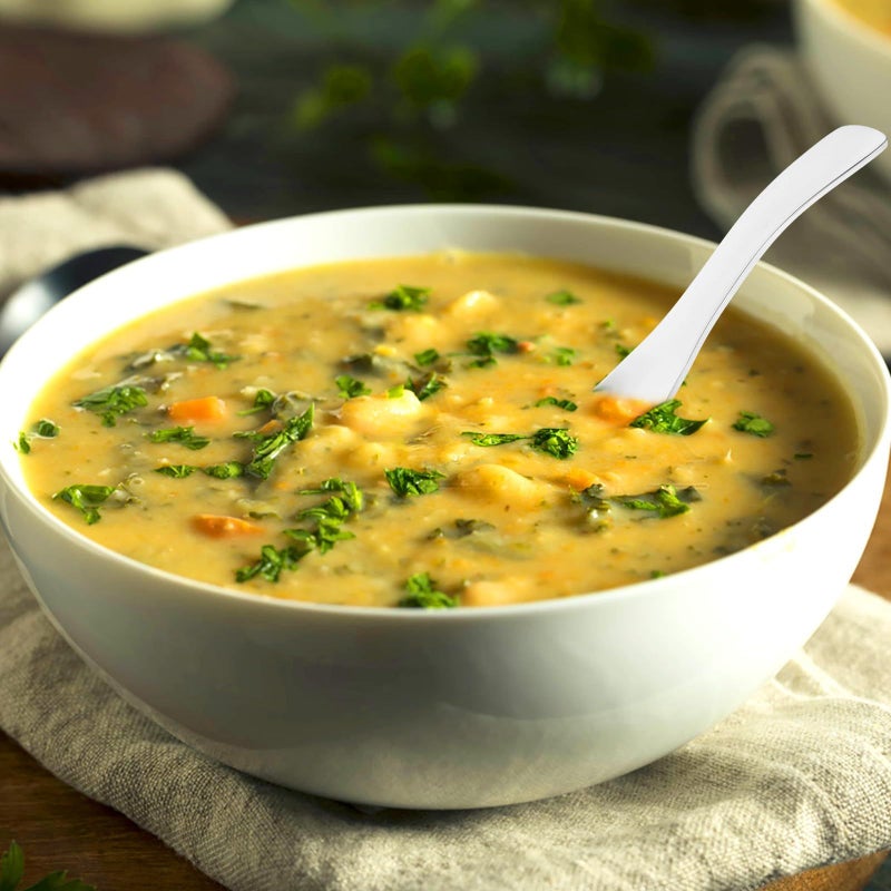 304 Stainless Steel Soup Spoons Set 6PCS 6 7 Inch Thickened Silverware for Dinner Dessert Coffee Milk - Image 5