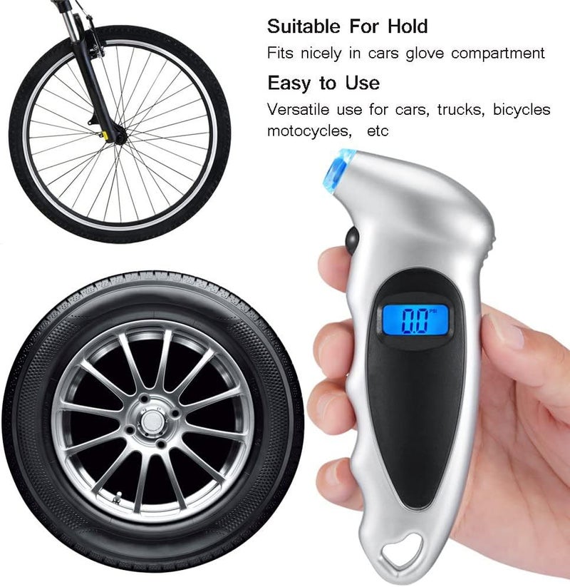HASTHIP Tire Pressure Gauge,Digital Tire Pressure Gauge,150 PSI 4 Setting,Tyre Air Pressure Gauge Tester Tool w/light,with Digital Display,Simple And Accurate Reading,for Cars,Bikes,Trucks,Motorbikes - Image 5