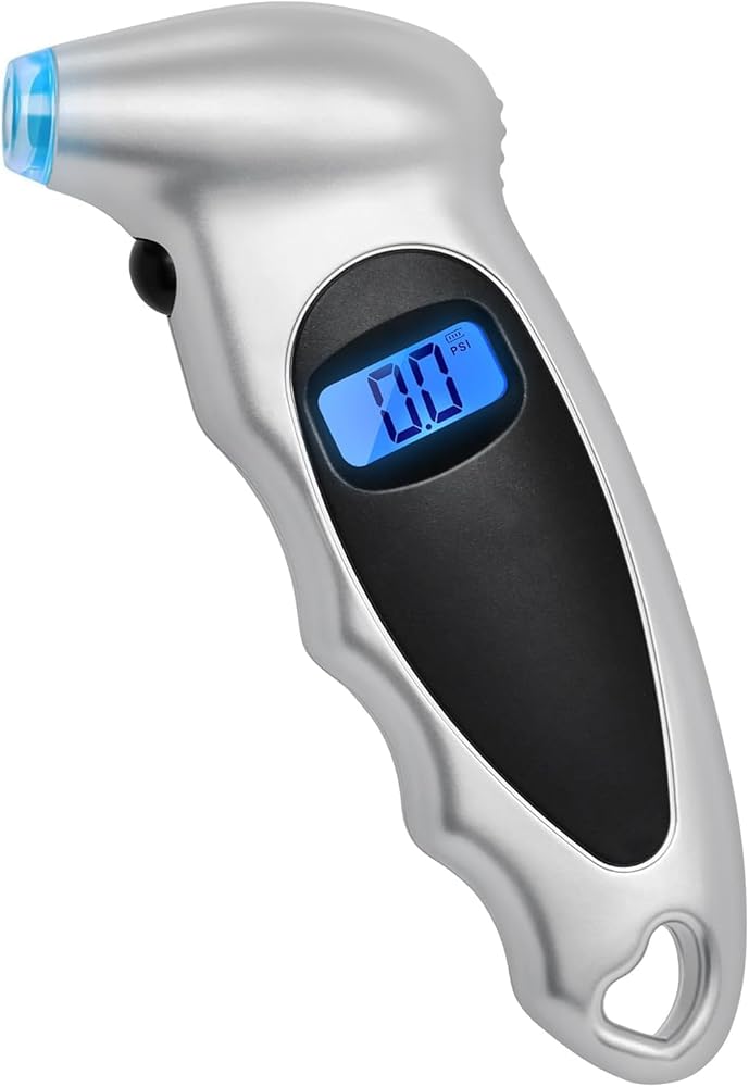 HASTHIP Tire Pressure Gauge,Digital Tire Pressure Gauge,150 PSI 4 Setting,Tyre Air Pressure Gauge Tester Tool w/light,with Digital Display,Simple And Accurate Reading,for Cars,Bikes,Trucks,Motorbikes - Image 1