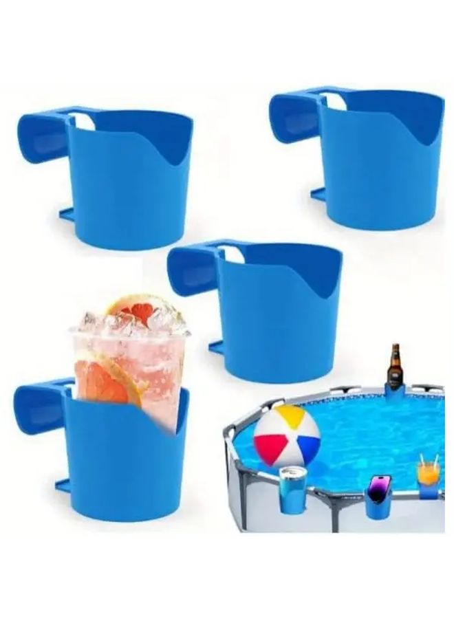 Blue Poolside Cup Holders Set Of Two ABS Storage For Phones And Drinks - Image 1