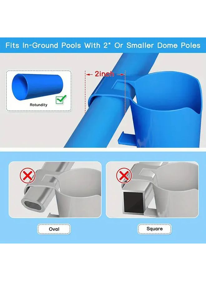 Blue Poolside Cup Holders Set Of Two ABS Storage For Phones And Drinks - Image 2
