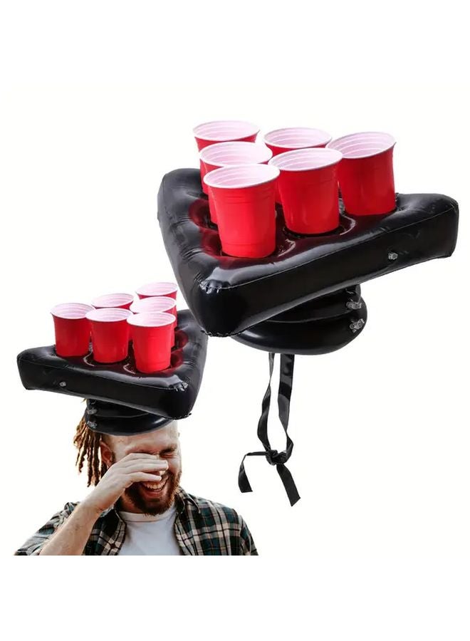 Inflatable Ping Pong Ball Party Game Hats With Cup Holders For Bridal Activities - Image 4
