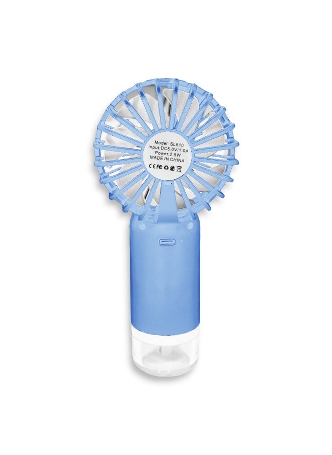 Generic - Mini Handheld Spray Fan, cute decorative design, small size and easy to carry in hand or put in bag, equipped with USB rechargeable battery, 3 speed on/off switch, also has a small space under the fan to fill water to enhance cooling, nice gift for kids. - Image 1