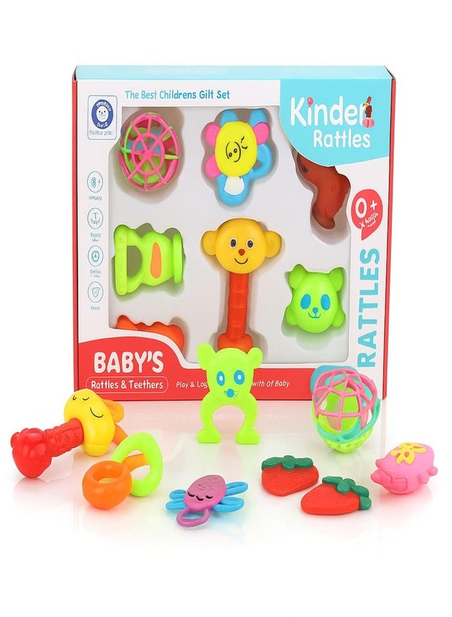 Trinanta Ventures Baby Kinder Rattle Set for Babies - Colourful Rattles with 8 Pcs, Non-Toxic, Infant Grab, New Baby Born Rattle Set, Early Educational Sensory Toy, 0-6 Months Old Baby, 100% BPA Free - Image 4