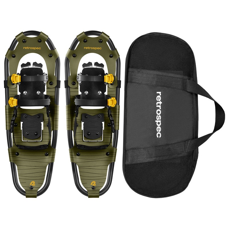 Retrospec Drifter Snowshoes for Women & Men - Lightweight Aluminum Frame Snow Shoes with Double Ratchet Binding System, Heel Lifts & Carry Bag for All Terrain Hiking & Winter Sports - Image 1