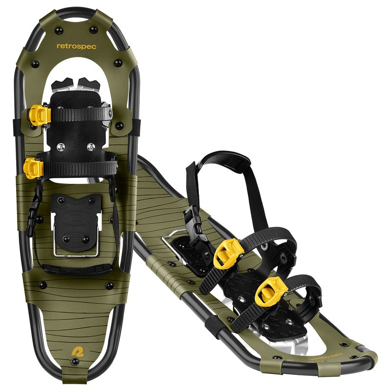 Retrospec Drifter Snowshoes for Women & Men - Lightweight Aluminum Frame Snow Shoes with Double Ratchet Binding System, Heel Lifts & Carry Bag for All Terrain Hiking & Winter Sports - Image 2