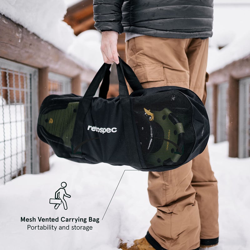 Retrospec Drifter Snowshoes for Women & Men - Lightweight Aluminum Frame Snow Shoes with Double Ratchet Binding System, Heel Lifts & Carry Bag for All Terrain Hiking & Winter Sports - Image 5