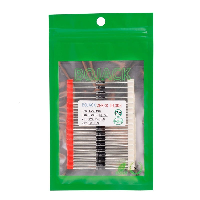 BOJACK 1N5349B 5W 12V Power Zener Diodes 1N5349 5 Watt 12 Volt Axial Diodes T-18 (Pack of 30) - Image 3
