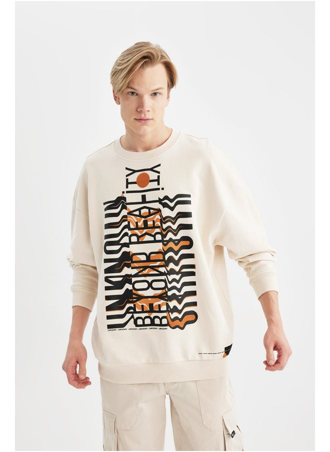 DeFacto - Man Oversize Fit Crew Neck Long Sleeve Knitted Sweat Shirt - Image 1