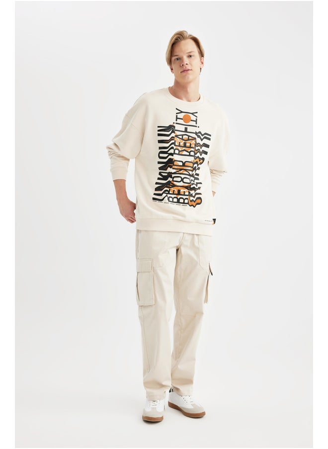 DeFacto - Man Oversize Fit Crew Neck Long Sleeve Knitted Sweat Shirt - Image 1