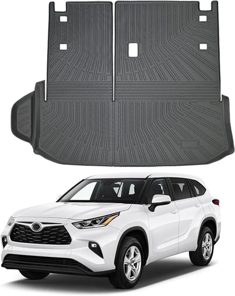 Delehehe Cargo Liner - Trunk Mat for Toyota Highlander 2020-2025 Accessories,Custom Fit Car Trunk Mat,All Weather Cargo Mat for Toyota Highlander Accessories,100% Protection TPE - Easy-to-Wash - Image 1