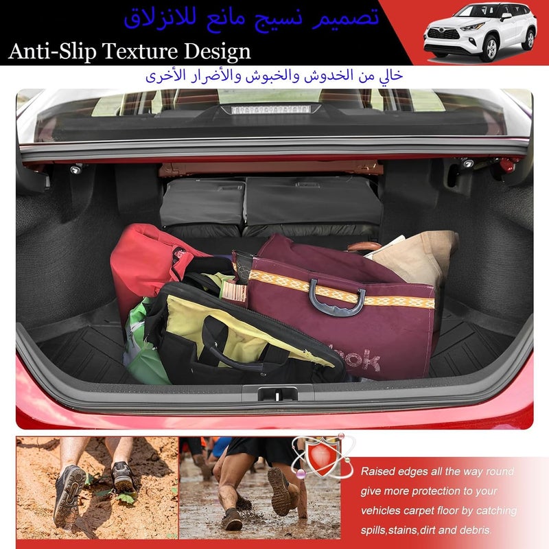 Delehehe Cargo Liner - Trunk Mat for Toyota Highlander 2020-2025 Accessories,Custom Fit Car Trunk Mat,All Weather Cargo Mat for Toyota Highlander Accessories,100% Protection TPE - Easy-to-Wash - Image 5