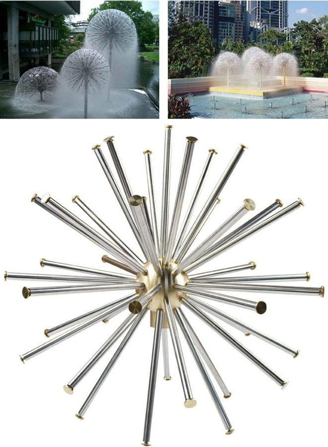 INTBUYING 1.5'' DN40 Dandelion Fountain Nozzle Stainless Steel Crystal Ball Water Spray Pond Sprinkler - Image 1