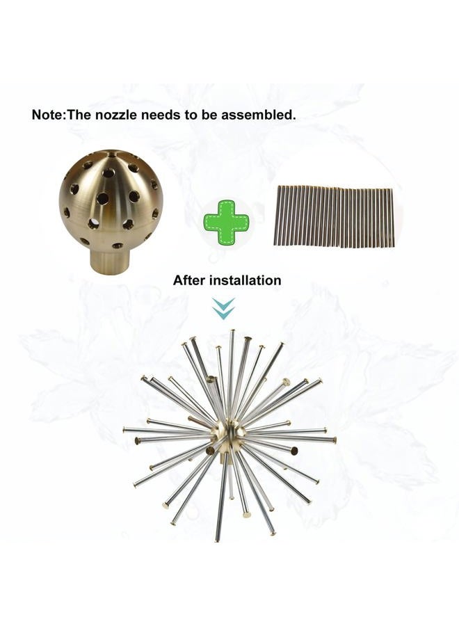 INTBUYING 1.5'' DN40 Dandelion Fountain Nozzle Stainless Steel Crystal Ball Water Spray Pond Sprinkler - Image 3