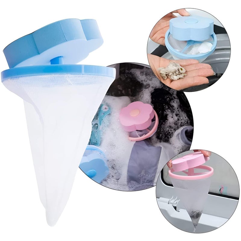 VIDORA VIDORA Washing Machine Floating Lint Mesh Bag Net Pouch Hair Catcher Lint Catcher Hair Filter for Household Tool Multicolor Pack of 1  - Image 2