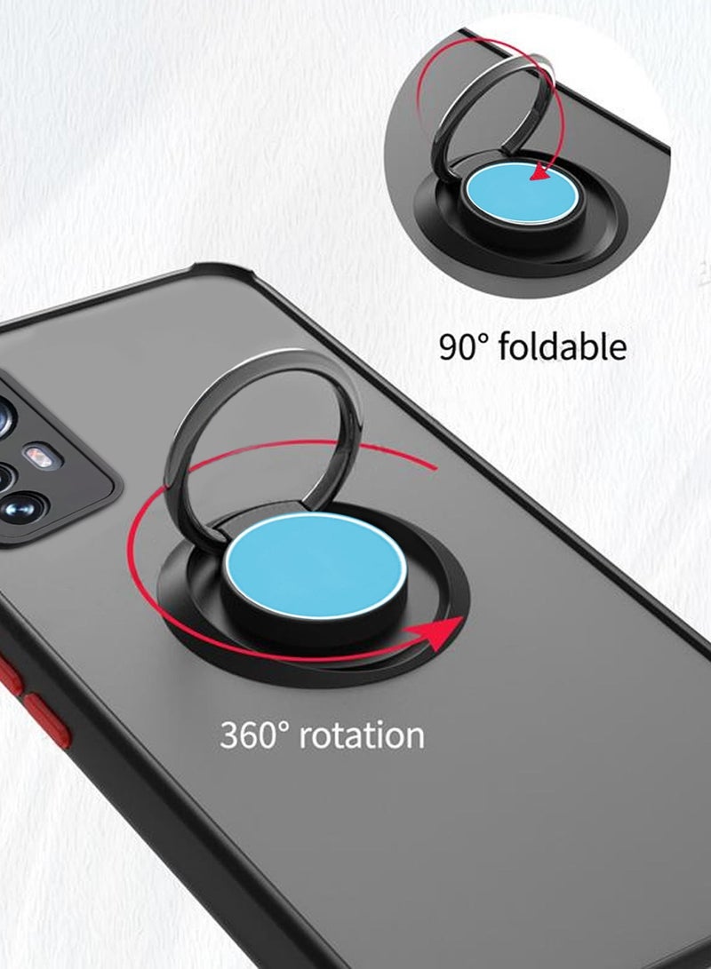 Wtech Silicone Smoky Translucent Matte Back Magnetic Ring Finger Case Cover For Xiaomi 12 Black - Image 2