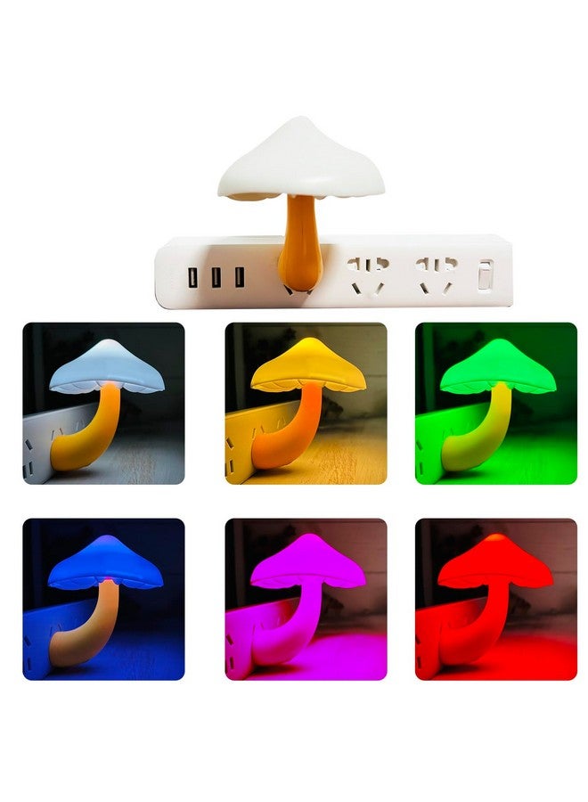 ZEZHOU Sensor LED Mushroom Night Light - Plug in Wall Mushroom Light Magic 7 Color Changing, Mini Dream Bed Colourful Nightlight for Kids Adults Pet for Bedroom, Bathroom, Stairs, Cute Lamp Gift Ideas - Image 3