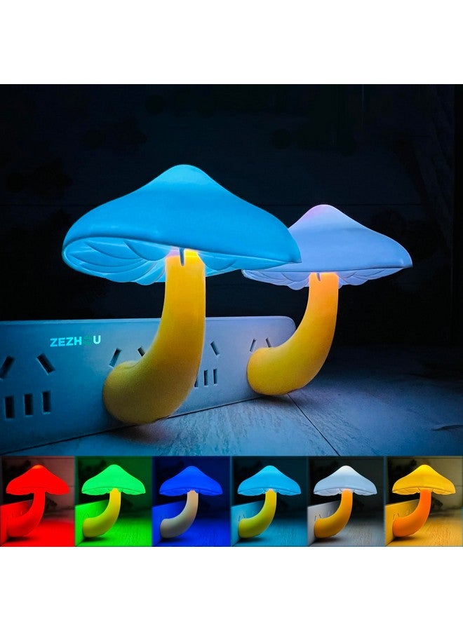 ZEZHOU Sensor LED Mushroom Night Light - Plug in Wall Mushroom Light Magic 7 Color Changing, Mini Dream Bed Colourful Nightlight for Kids Adults Pet for Bedroom, Bathroom, Stairs, Cute Lamp Gift Ideas - Image 1