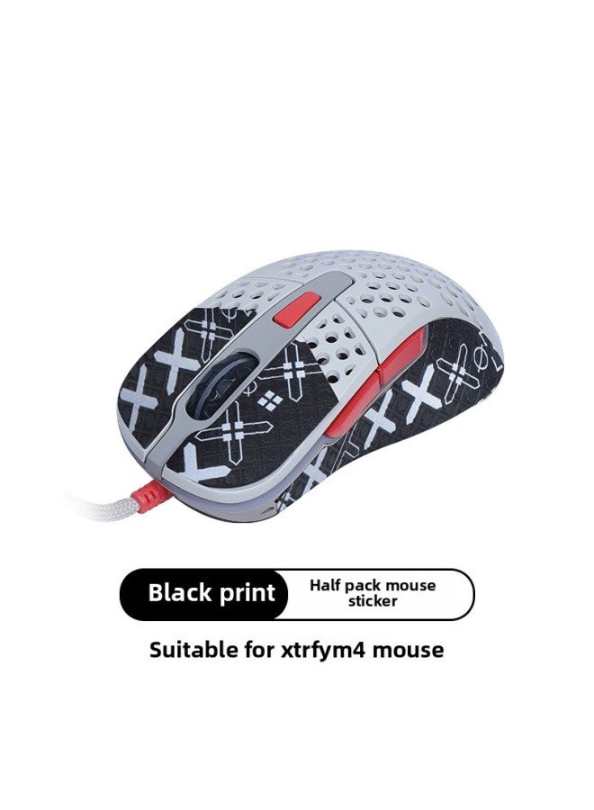 Suitable For XTRFY M42W M4 Anti-slip Sticker Mouse Sticker All-inclusive Sweat-absorbent Anti-sweat Sticker Back Sticker Foot Sticker Side Skirt-Color:[M4] Classic Black Printed Anti-slip Patch 1 [half Bag-send Clean Cotton]]  - Image 1