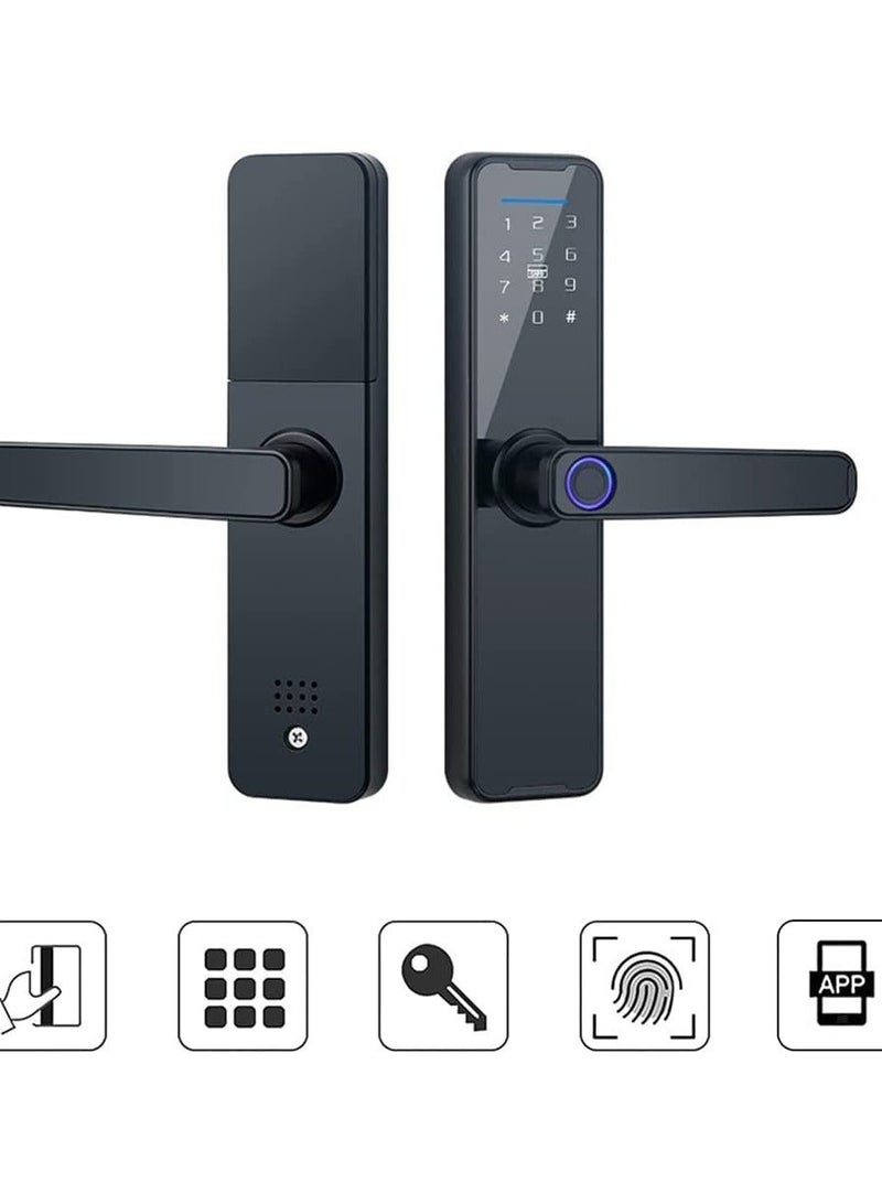 Electronic Fingerprint Door Lock, Unlock with Fingerprint, Code, Card, Key - Smart Digital Handle Lock for Tuya (4585 Mortise) - Image 2
