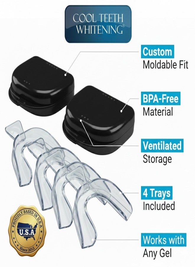Cool Teeth Whitening Teeth Whitening Trays 4 Moldable Dental Trays with 2 Cases Custom Fit - Image 2