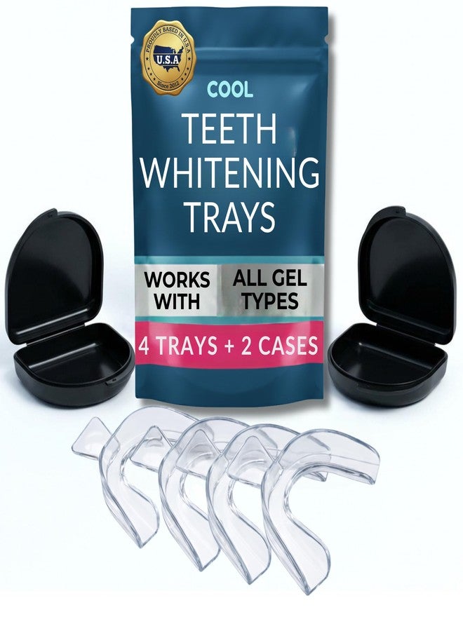 Cool Teeth Whitening Teeth Whitening Trays 4 Moldable Dental Trays with 2 Cases Custom Fit - Image 1