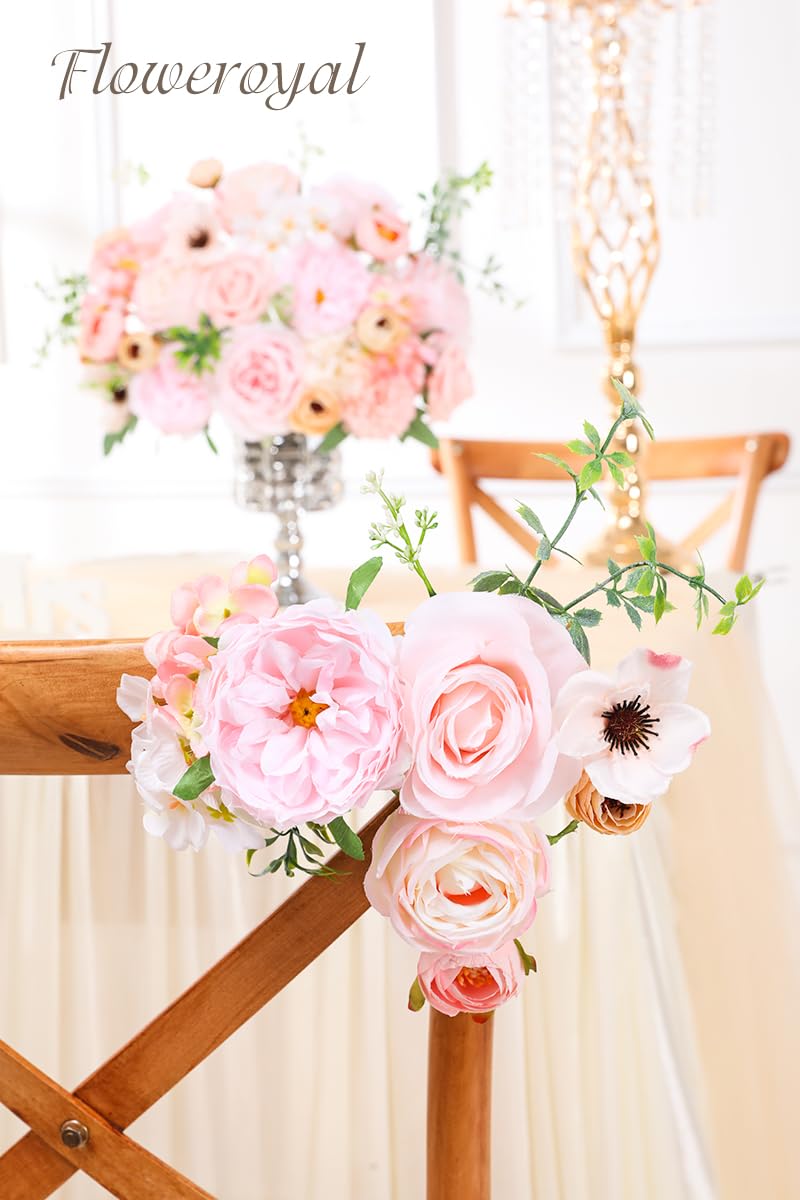 Floweroyal Artificial Flowers Combo Pink Flowers Mix Silk Flowers Roses Peonies With Stems For Diy Wedding Bridal Bouquets  Baby Shower  Floral Arrangement  Table Centerpieces  Home Decorations. - Image 4