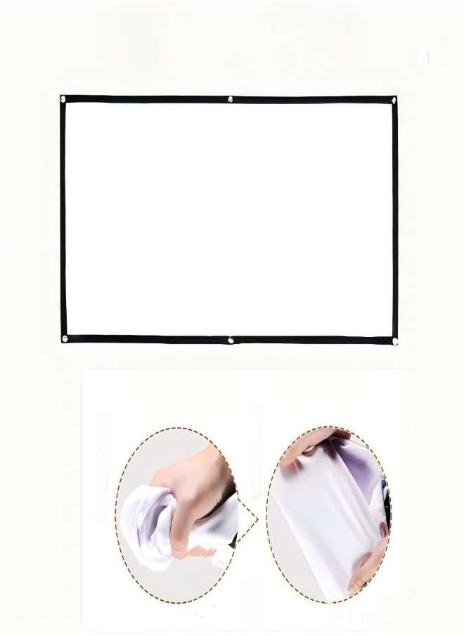 DUNISO Projector screen, outdoor high definition portable projector screen, polyester black edge soft screen, foldable, suitable for offices, outdoor，homes (16:9，2.21* 1.25m）  - Image 2