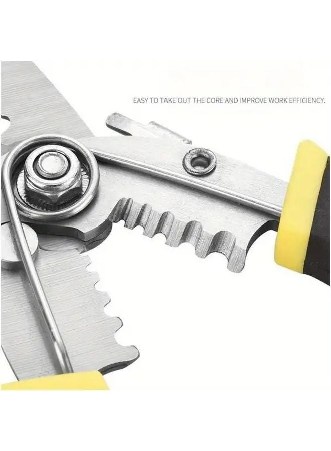 Industrial Grade 5 In 1 Wire Stripper Pliers Multi Functional Tool With Adjustable Blade 1pc - Image 4