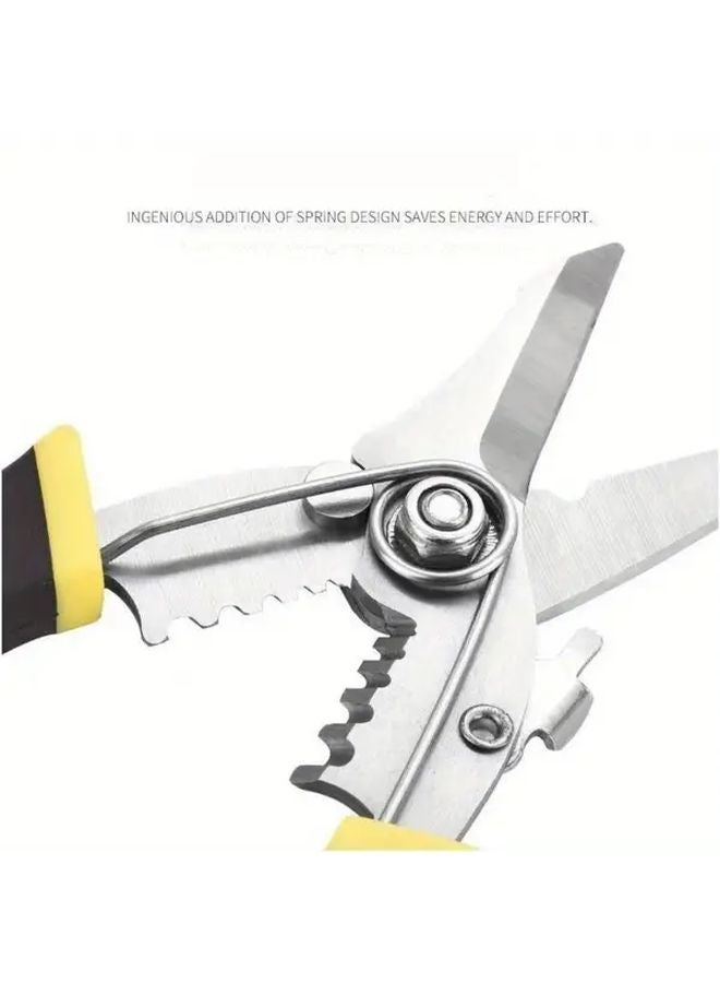 Industrial Grade 5 In 1 Wire Stripper Pliers Multi Functional Tool With Adjustable Blade 1pc - Image 5