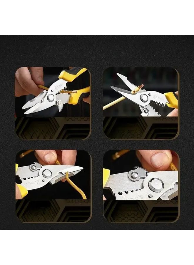 Industrial Grade 5 In 1 Wire Stripper Pliers Multi Functional Tool With Adjustable Blade 1pc - Image 2