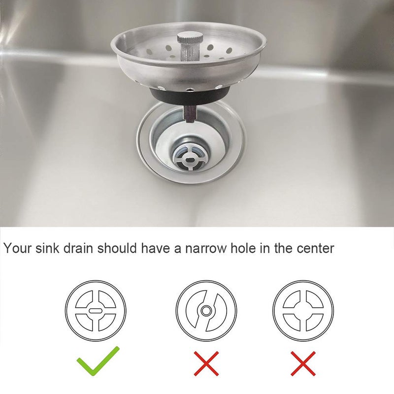 GZILA Kitchen Sink Basket Strainer Stopper, Replacement for 3-1/2 Inch Standard Kitchen Sink Drain, 304 Stainless Steel Brushed Nickel, Rubber Stop, Metal Knob - Image 5