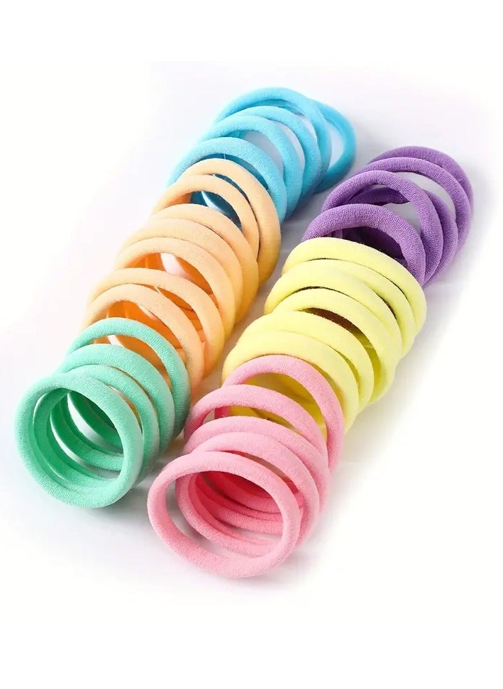 Goolsky 50pcs Creative Cute Cartoon Colorful Elastic Hair Ties Decorative Hair Accessories Holiday Gift For Girls  - Image 1