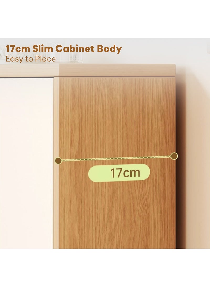 Sharpdo 3-Tier Flip-Top Shoe Cabinet, Ultra-Thin Entryway Shoe Cabinet, 80×17×120 Cm - Image 4