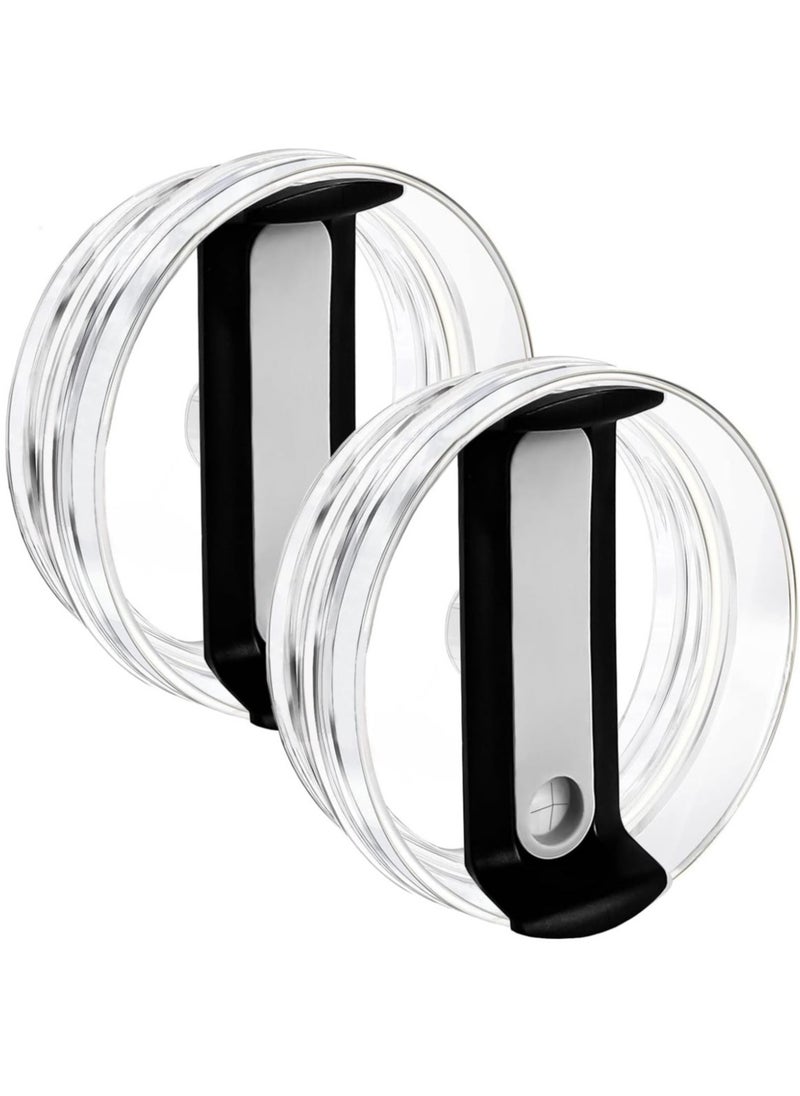 Generic - 40 OZ Tumbler Lid Replacement for Stanley Cup, 2 Pack Replacement Lids Fit for 40 OZ Stanley Adventure Quencher Travel Tumbler, Spill Proof Tumbler Covers for Stanley Cup Accessories, Black - Image 1
