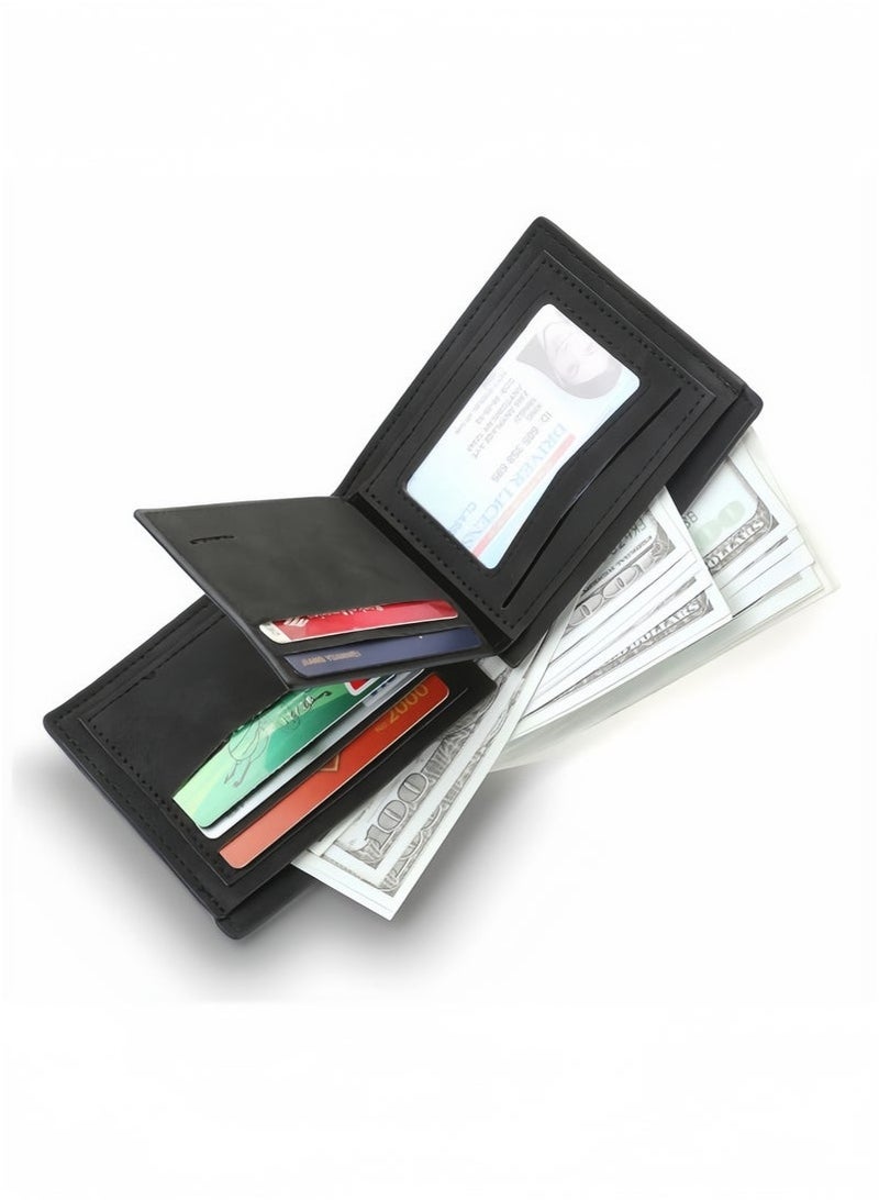 MenBense Men's Ultra-thin Wallet Short High-end PU Coin Purse Multiple Card Slots - Image 3