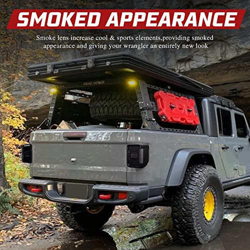 BUNKER INDUST LED Tail Lights Fit for Jeep Gladiator JT 2020 2021, Smoked Tail Lamp Brake Light Turn Signal Light Reverse Rear Back Light Assembly(Black Housing Smoke Lens), 1 Pair - Image 4