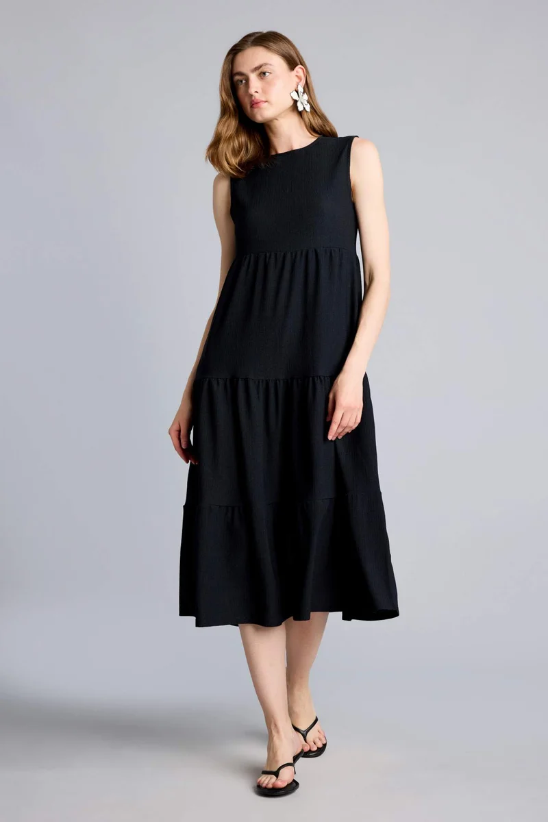 ديفاكتو Boat Collar Midi Dress