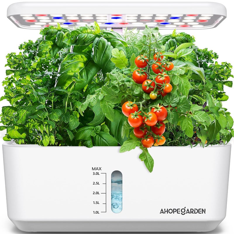 Ahopegarden Indoor Garden Hydroponics Growing System: 10 Pods Plant Germination Kit Herb Vegetable Growth Lamp Countertop with LED Grow Light - Hydrophonic Planter Grower Harvest Lettuce - Image 1