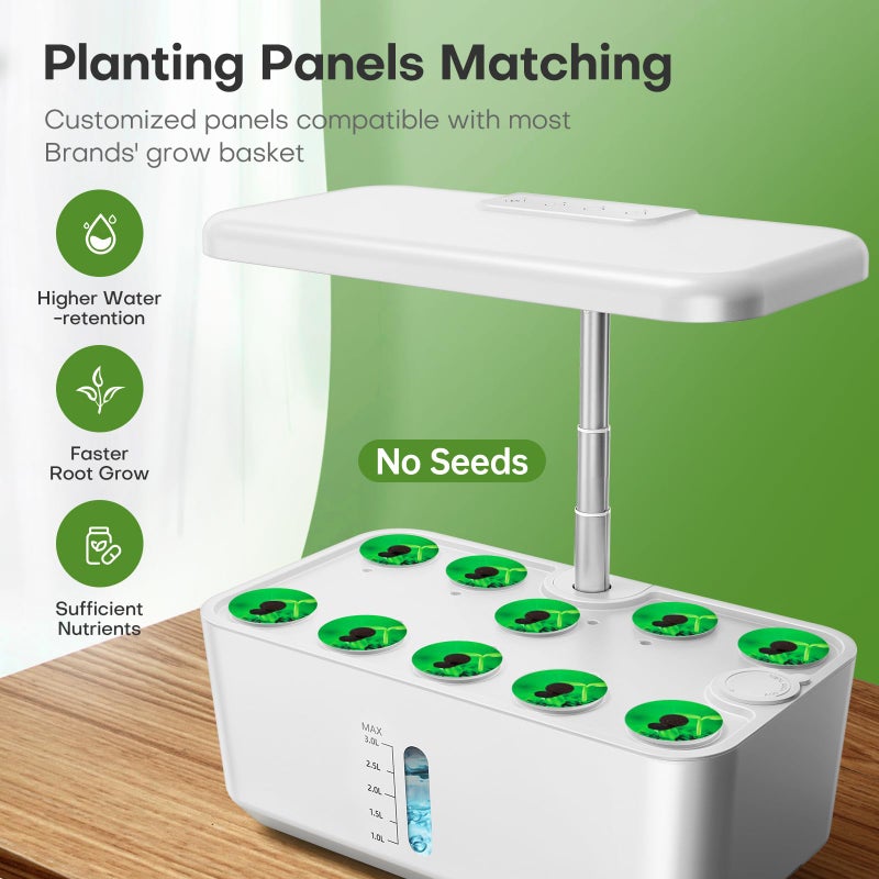 Ahopegarden Indoor Garden Hydroponics Growing System: 10 Pods Plant Germination Kit Herb Vegetable Growth Lamp Countertop with LED Grow Light - Hydrophonic Planter Grower Harvest Lettuce - Image 3