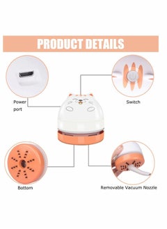 Y&D Mini Desktop Vacuum Cleaner, Portable USB Cleaner for Desk Cute Cartoon Cleaning Eraser Crumbs, Dust, Piano, Hairs, Computer, Keyboard and Car  - Image 2
