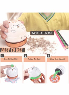 Y&D Mini Desktop Vacuum Cleaner, Portable USB Cleaner for Desk Cute Cartoon Cleaning Eraser Crumbs, Dust, Piano, Hairs, Computer, Keyboard and Car  - Image 4
