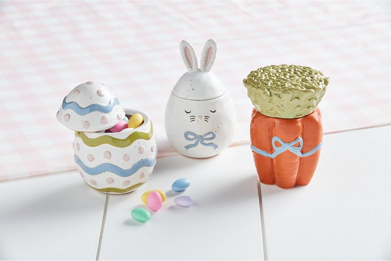 Egg Easter Canister; Approx 6" x 3 3/4"