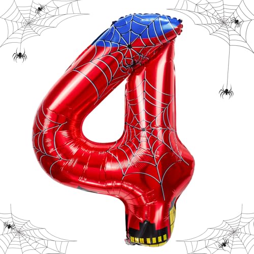 laackys 40 inch spider theme number foil balloons childrens party balloon supplies with classic numbers 1 to 9 birthday decoration suppliesnumber large balloons for spider theme parties4 - Image 1