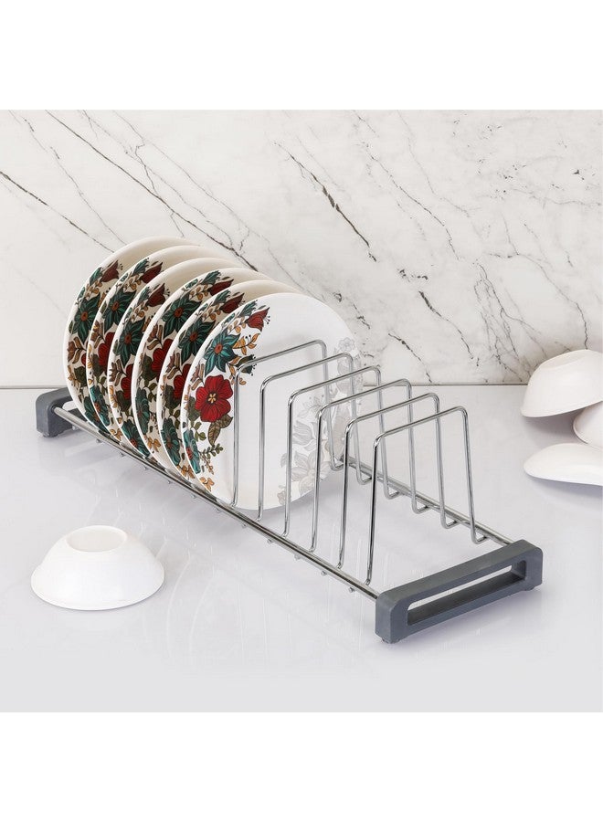 LAPO 18 Inch Stainless Steel Kitchen Plate Rack, Multipurpose Dish Rack Stand, Utensil Rack -11 Sections-Chrome Finish- Height-6 Inch (18 Inch Rack for 20 Inch Tandem Box) Pack of 1 - Image 1