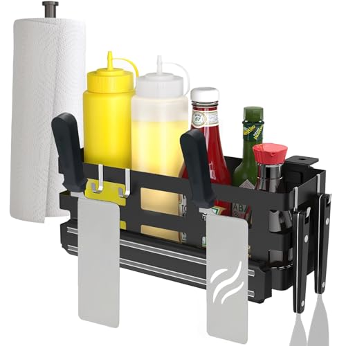 MeWeBlue Griddle Caddy for Blackstone Griddles Prep Cart, Space Saving Grill Accessories Storage Caddy, BBQ Accessories Holder for Blackstone 28”-36” Grill with a Magnetic Tool Holder Paper Towel Holder - Image 1
