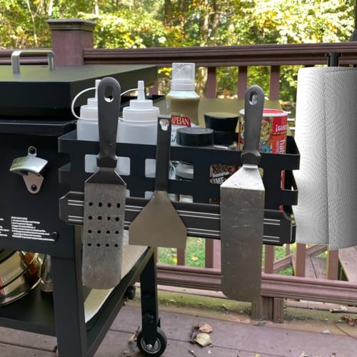 MeWeBlue Griddle Caddy for Blackstone Griddles Prep Cart, Space Saving Grill Accessories Storage Caddy, BBQ Accessories Holder for Blackstone 28”-36” Grill with a Magnetic Tool Holder Paper Towel Holder - Image 2
