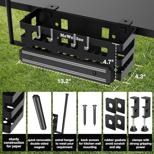 MeWeBlue Griddle Caddy for Blackstone Griddles Prep Cart, Space Saving Grill Accessories Storage Caddy, BBQ Accessories Holder for Blackstone 28”-36” Grill with a Magnetic Tool Holder Paper Towel Holder - Image 5